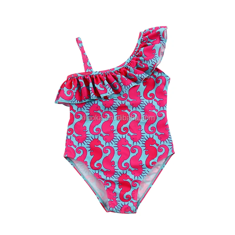 2021 Explosive Children's One-shoulder Ruffled Seahorse Pattern Mix Color Printed One-piece Girl Swimsuit, Picture
2021 Explosive Children's One-shoulder Ruffled Seahorse Pattern Mix Color Printed One-piece Girl Swimsuit, Picture
