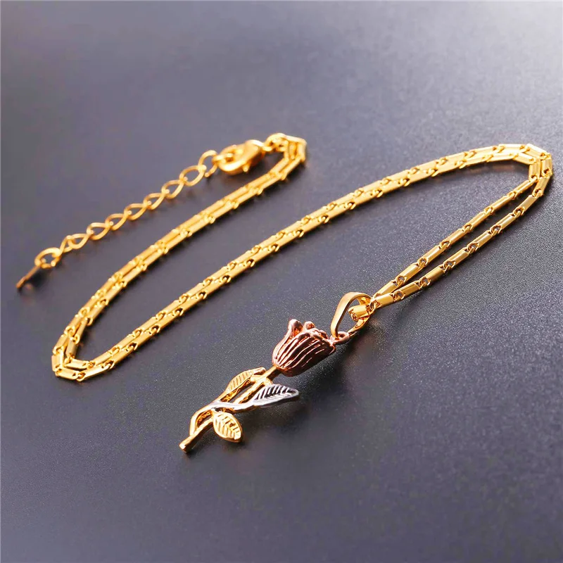 Fashion gold chain luck rose flower stainless steel gold plated cuban link chain jwelery women, Gold + silver
Fashion gold chain luck rose flower stainless steel gold plated cuban link chain jwelery women, Gold + silver