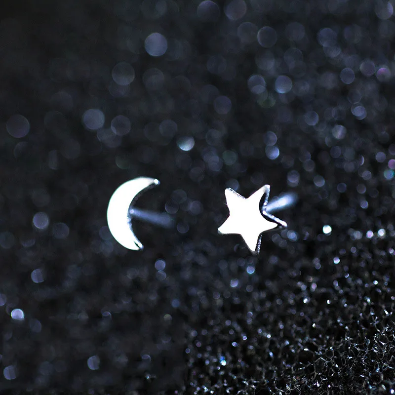 925 sterling silver cute fantastic star moon asymmetric glossy stud earrings women daily wear
925 sterling silver cute fantastic star moon asymmetric glossy stud earrings women daily wear