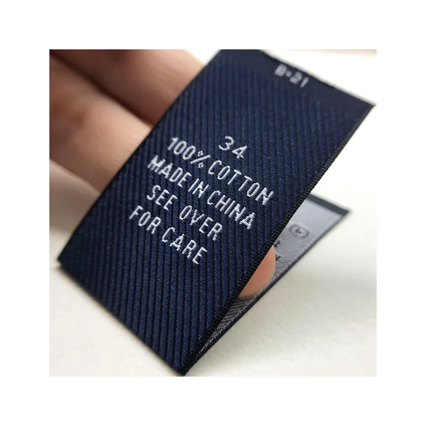 

Custom Garment Labels Clothing Tags And Clothing Labels Center Fold Woven Label for Clothes, Custom color