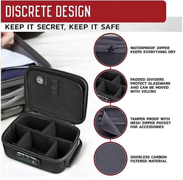 Custom Smell Proof Case Premium Travel Container Stash EVA Hard Smell Proof Bag details