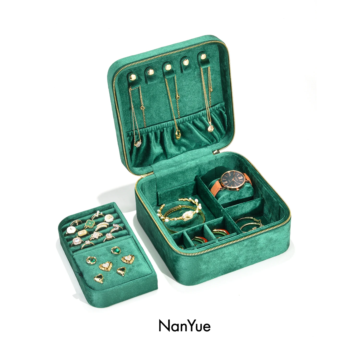 NanYue Velvet Jewelry Box Multifunctional Jewellery Big Storage Box Luxury Custom Jewelry Packaging Support Custom Logo Brand
NanYue Velvet Jewelry Box Multifunctional Jewellery Big Storage Box Luxury Custom Jewelry Packaging Support Custom Logo Brand
