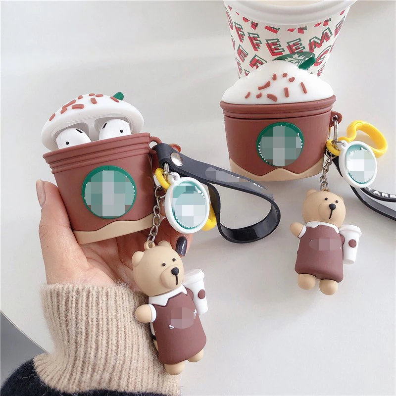 Dropshipping 3D Coffee Cup Cream Design Earphone Case with Bear Pendant for Airpods Pro Cartoon Cute Soft Cover for Airpods 1/2, As pictures show
Dropshipping 3D Coffee Cup Cream Design Earphone Case with Bear Pendant for Airpods Pro Cartoon Cute Soft Cover for Airpods 1/2, As pictures show