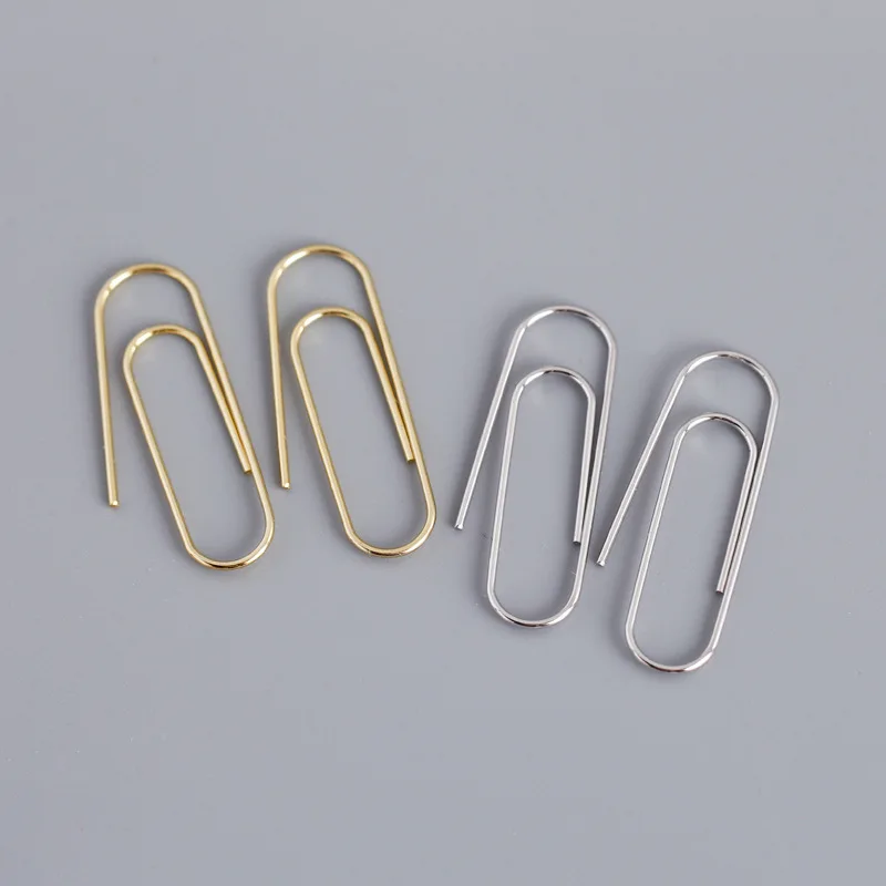 Simple paper clip earrings s925 sterling silver earrings wholesale female earrings (SK1142), As picture
Simple paper clip earrings s925 sterling silver earrings wholesale female earrings (SK1142), As picture