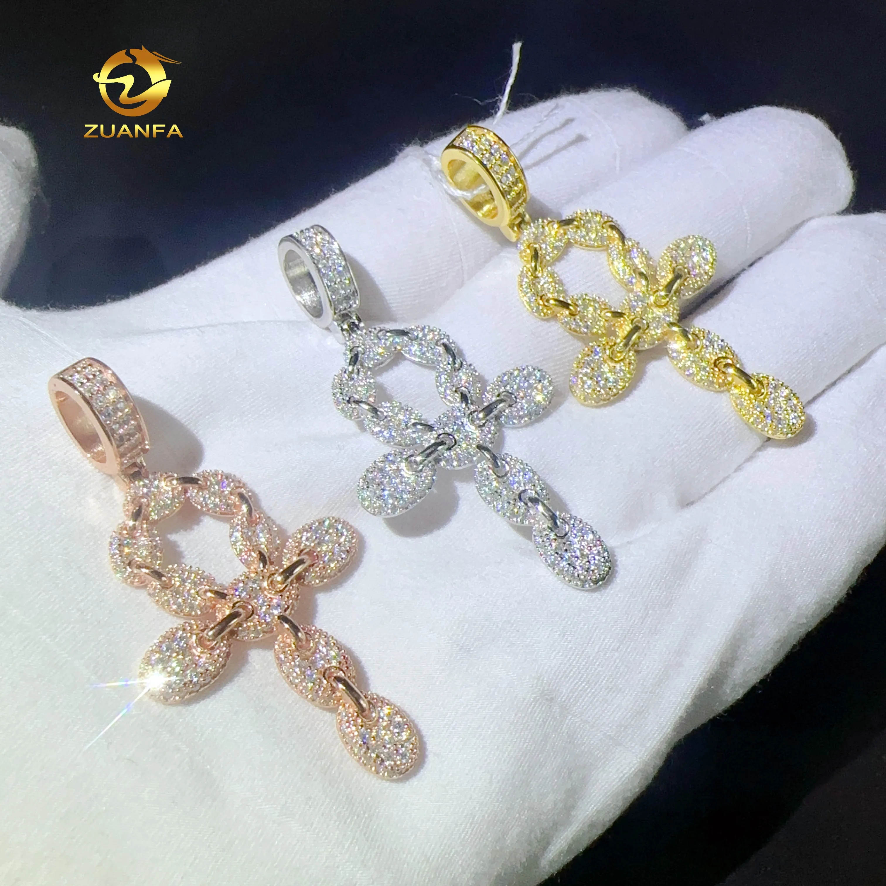 Zuanfa custom cross pendant 925 sterling silver necklace pendant hip hop moissanite cross pendants
Zuanfa custom cross pendant 925 sterling silver necklace pendant hip hop moissanite cross pendants
