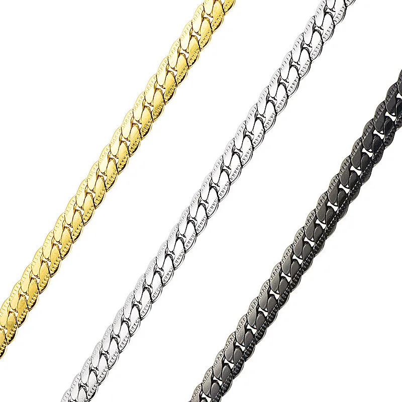MICCI Wholesale Custom PVD 18k Gold Black Plated Stainless Steel NK Chain Necklace Flat Gold Figaro Chain
MICCI Wholesale Custom PVD 18k Gold Black Plated Stainless Steel NK Chain Necklace Flat Gold Figaro Chain