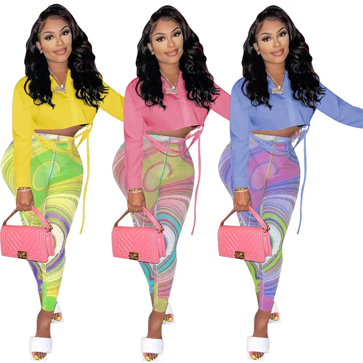 fall 2021 women printed leggings and crop top sets 2 two piece shirt blouse pants set women trendy blouses set, 3 colors
fall 2021 women printed leggings and crop top sets 2 two piece shirt blouse pants set women trendy blouses set, 3 colors