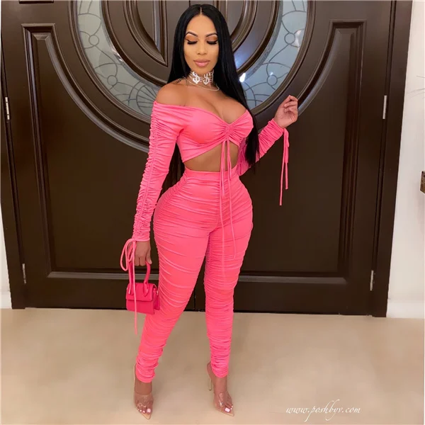 Hot Sale Fashion Sexy Off-shoulder Long-sleeved Top Pleated Tight Trousers Casual Set, Picture showed
Hot Sale Fashion Sexy Off-shoulder Long-sleeved Top Pleated Tight Trousers Casual Set, Picture showed