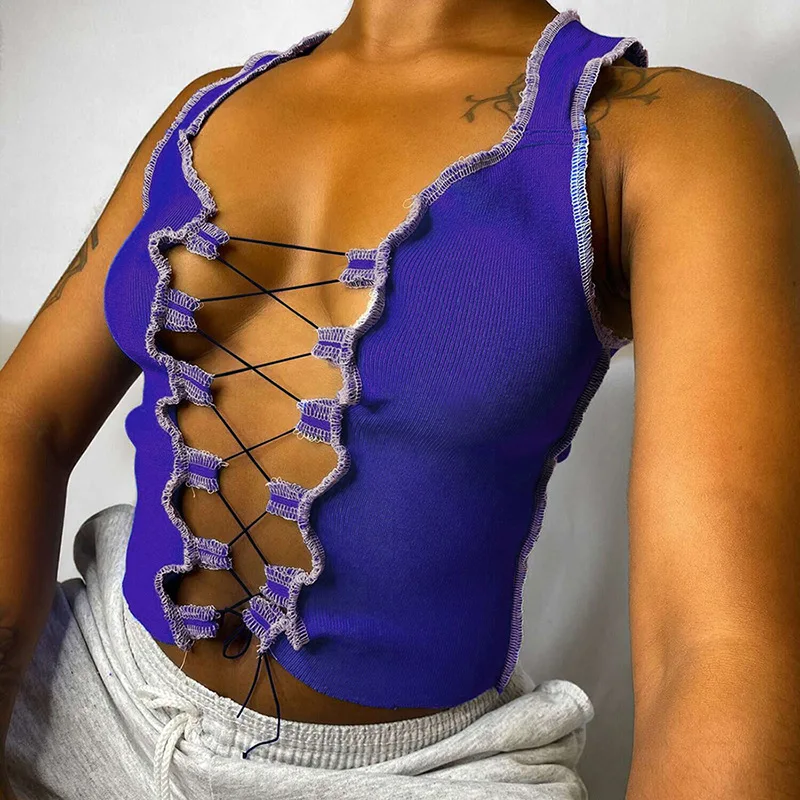 FS1413D Ladies sexy Hollow Out Bandage Crop Top Tight Vest T-shirt Women Fashion Summer Tops
FS1413D Ladies sexy Hollow Out Bandage Crop Top Tight Vest T-shirt Women Fashion Summer Tops