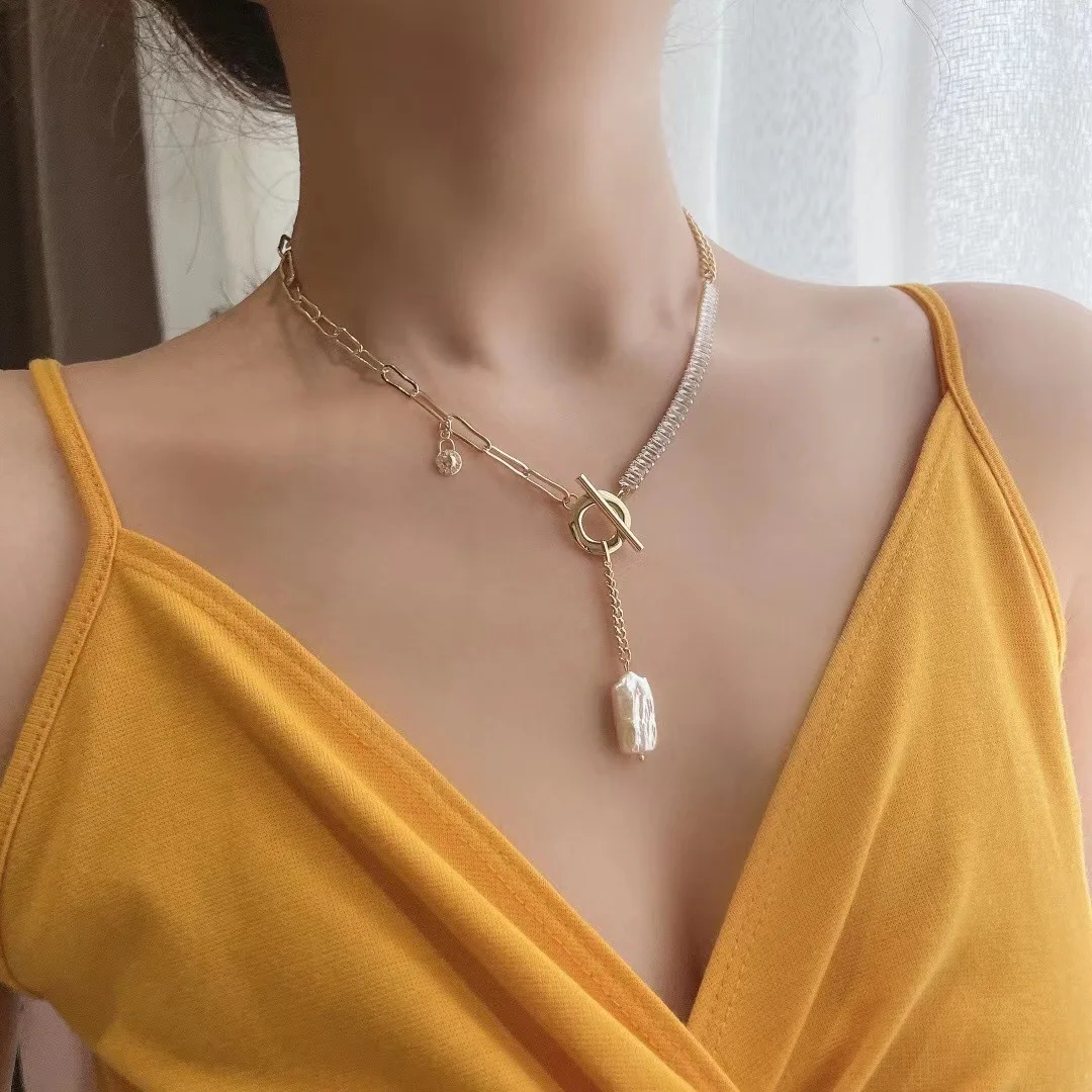 JUHU Korean Version Of Freshwater Pearl Necklace Clavicle Chain Female Metal Style Simple Geometric Fashion Necklace
JUHU Korean Version Of Freshwater Pearl Necklace Clavicle Chain Female Metal Style Simple Geometric Fashion Necklace