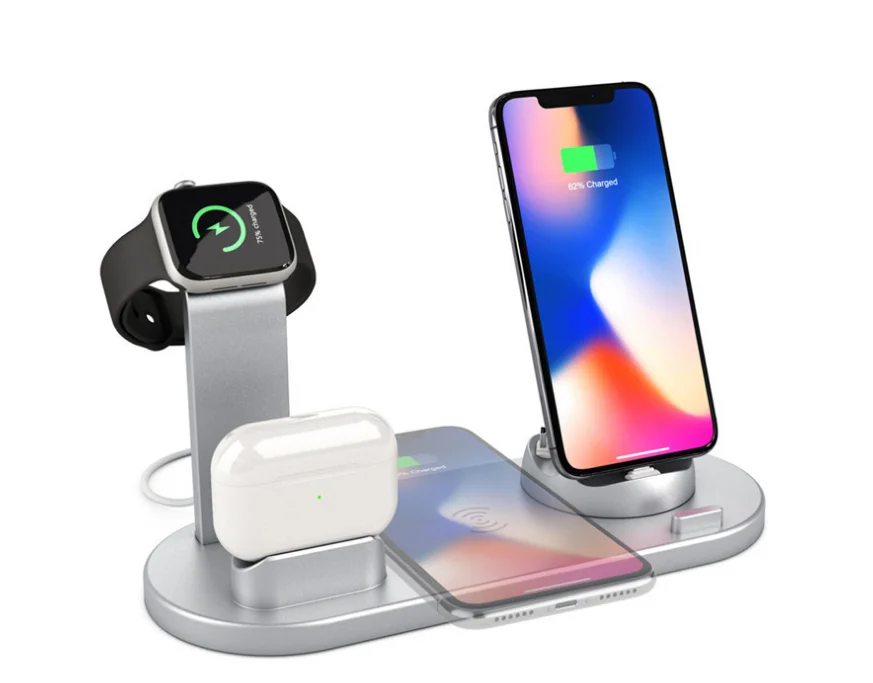 Amazon Hot Design Fast Qi Wireless Charger 4 in 1 Wireless Charger Stand for iPhone 12 11 X for Apple Watch for Airpods Pro, Silver, black
Amazon Hot Design Fast Qi Wireless Charger 4 in 1 Wireless Charger Stand for iPhone 12 11 X for Apple Watch for Airpods Pro, Silver, black