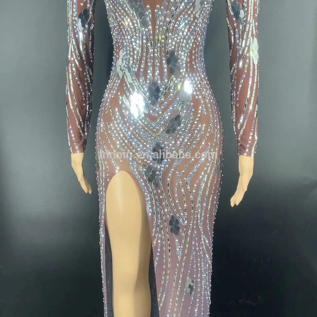 Luxury Crystal Mesh Perspective Long Dress Evening Prom Party Rhinestones Dresses Birthday Celebrate Outfit Stage Costume
Luxury Crystal Mesh Perspective Long Dress Evening Prom Party Rhinestones Dresses Birthday Celebrate Outfit Stage Costume