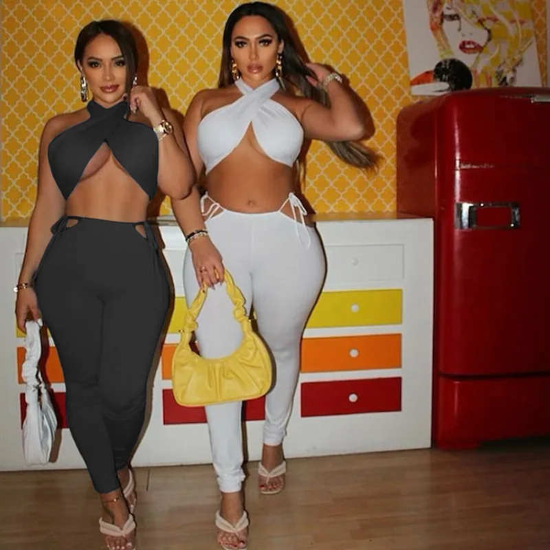 2021 Sping Sexy Two Piece Set Sexy Bodycon Sleeveless Crop Top+Long Pants Set Party Clothing Sets
2021 Sping Sexy Two Piece Set Sexy Bodycon Sleeveless Crop Top+Long Pants Set Party Clothing Sets