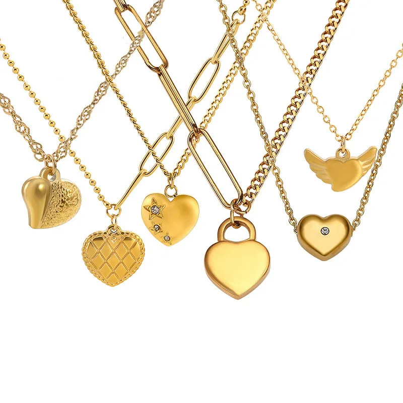G2156 Fashion Women Dainty Jewelry Stainless Steel Gold PVD Plated Heart Pendant Necklace
G2156 Fashion Women Dainty Jewelry Stainless Steel Gold PVD Plated Heart Pendant Necklace