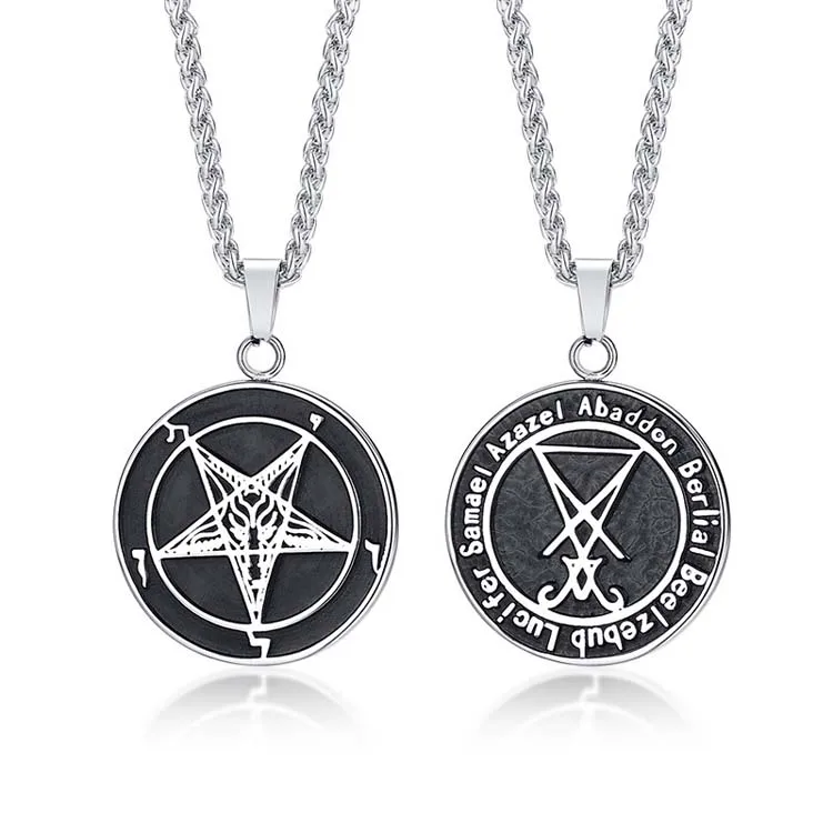 Wholesale Jewelry Stainless Steel Lucifer Disc Coin Pendant Chain Necklace, Black ,red
Wholesale Jewelry Stainless Steel Lucifer Disc Coin Pendant Chain Necklace, Black ,red