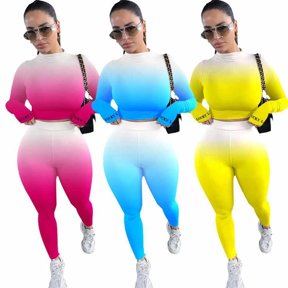 Gradient long sleeve round neck casual sports two piece set wholesale womens boutique fall clothing, Picture color
Gradient long sleeve round neck casual sports two piece set wholesale womens boutique fall clothing, Picture color