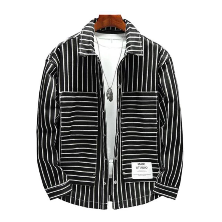 Wholesale Mens Stripe Print Denim Jacket Loose Turn Down Collar Patchwork Jean Coat Casual Long Sleeve Outerwear
Wholesale Mens Stripe Print Denim Jacket Loose Turn Down Collar Patchwork Jean Coat Casual Long Sleeve Outerwear