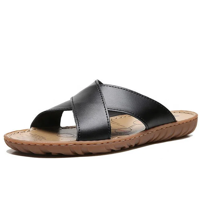 Cross Size Men's Slippers Outdoor Casual Sandals High Quality Leather Fashion Flip Flops
Cross Size Men's Slippers Outdoor Casual Sandals High Quality Leather Fashion Flip Flops