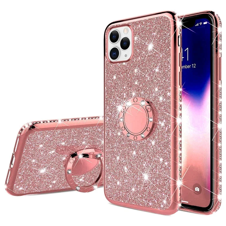 Luxury phone case for iPhone 11 Glitter Bling Diamond Phone Case with Ring Stand for iPhone 11 pro max Protective Case Cover
Luxury phone case for iPhone 11 Glitter Bling Diamond Phone Case with Ring Stand for iPhone 11 pro max Protective Case Cover