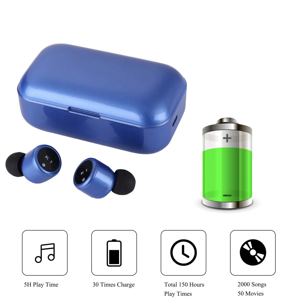 tws bluetooth earbud audifono headset 10 hours Play time earpiece with charging case - ANKUX.COM