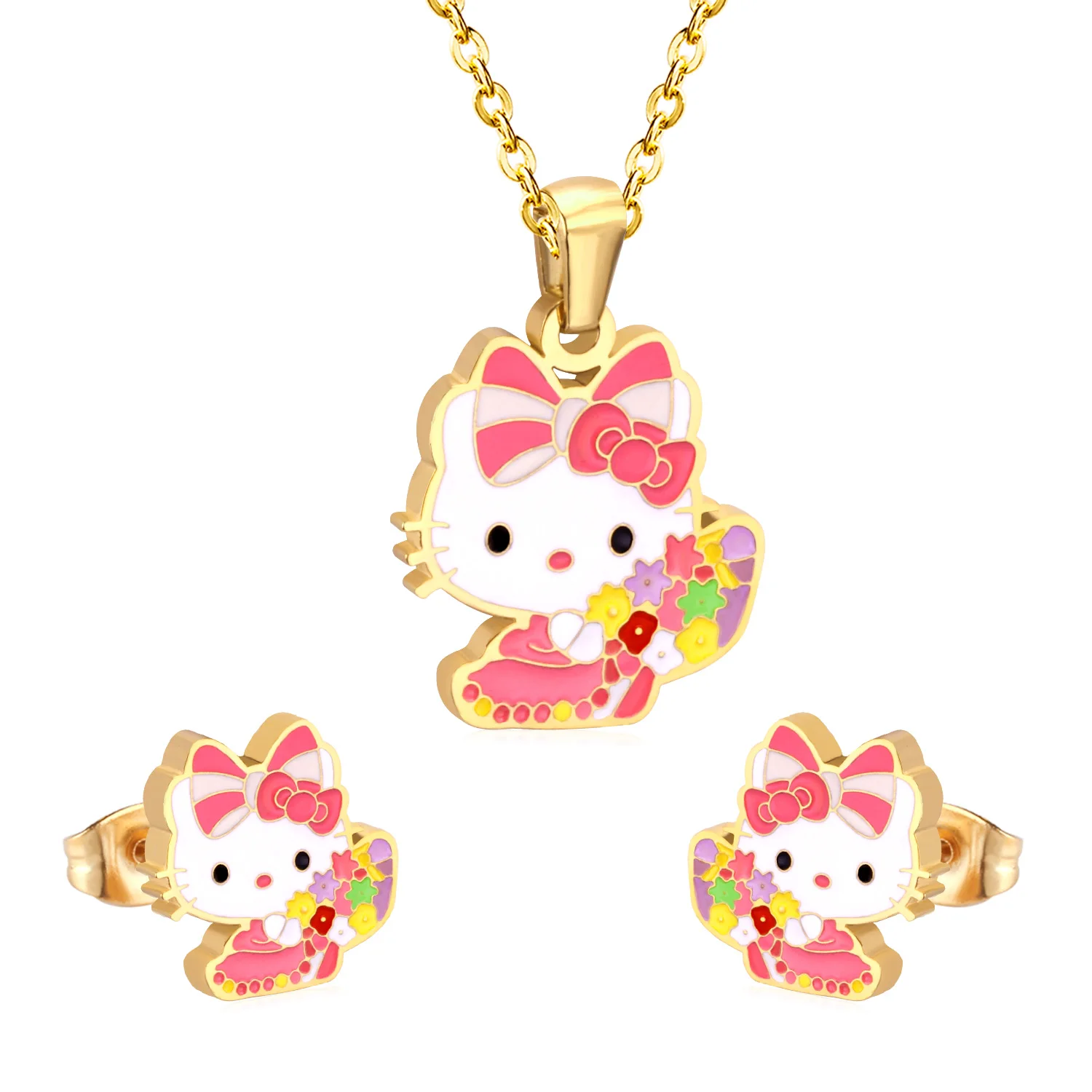 Girl Jewelry Set Silver/Gold Stud Earrings Necklace Set Cheap Price Cartoon Jewelry, Gold/silver optional
Girl Jewelry Set Silver/Gold Stud Earrings Necklace Set Cheap Price Cartoon Jewelry, Gold/silver optional