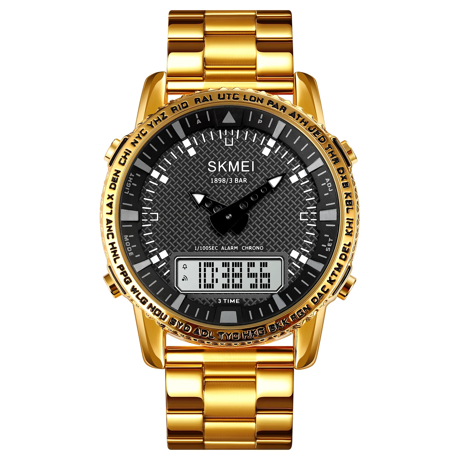 Wholesale SKMEI 1898 Digital Watches Business Wristwatch Stainless Steel Multiple Function Watches
Wholesale SKMEI 1898 Digital Watches Business Wristwatch Stainless Steel Multiple Function Watches