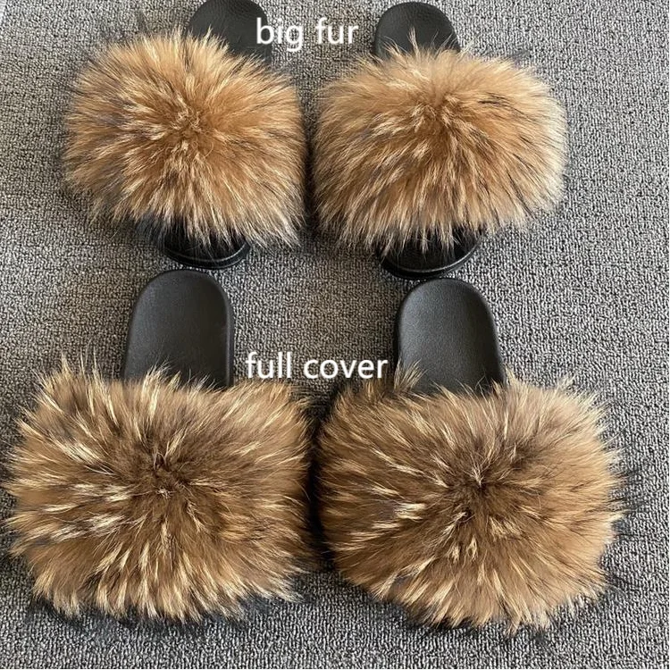 factory wholesale real racoon fur slippers slides slipper big racoon fur slides, Customized color
factory wholesale real racoon fur slippers slides slipper big racoon fur slides, Customized color