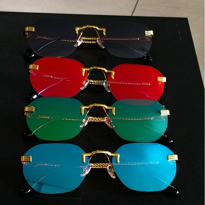 Hot Selling Vintage Designer Small Fashion Rectangle Metal Trendy Women Men Rimless Shades Sun Glasses Sunglasses 2021
Hot Selling Vintage Designer Small Fashion Rectangle Metal Trendy Women Men Rimless Shades Sun Glasses Sunglasses 2021