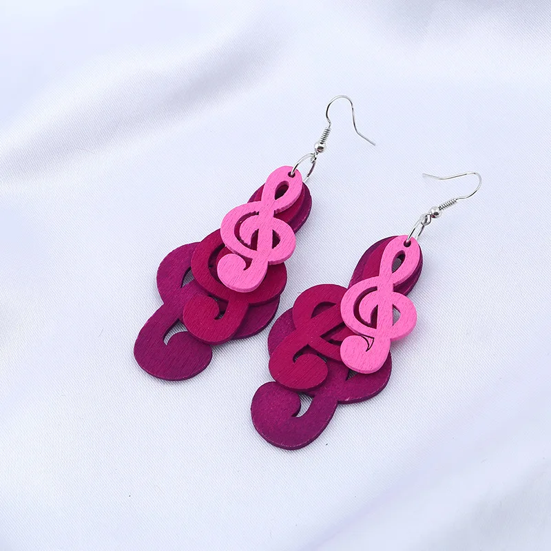 Fashion Multilayered African Wooded Music Note Earrings Red Purple Wood Music Note Drop Earring For Girls
Fashion Multilayered African Wooded Music Note Earrings Red Purple Wood Music Note Drop Earring For Girls