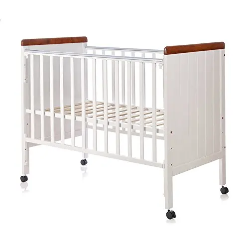 Factory Direct Selling Baby Cot White and Wooden Color Baby Cribs Wood