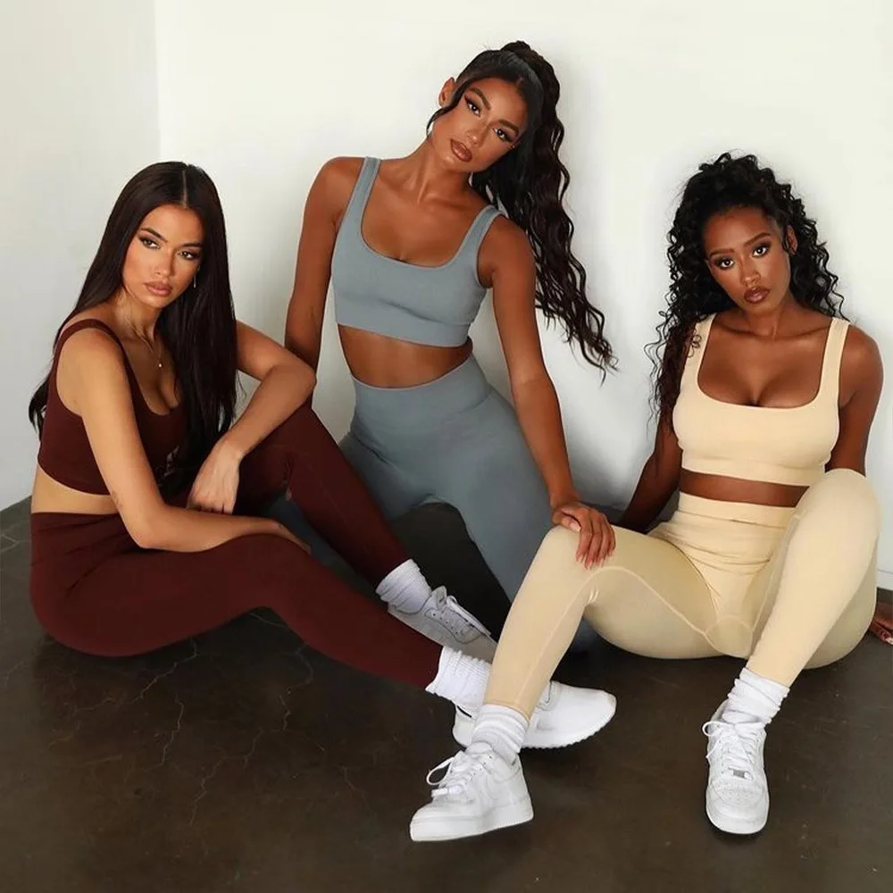 Hot Sale Women Seamless Ribbed 2 Pcs Leggings Yoga Set Workout Clothing High Waist Activewear Sport Apparel, 7 colors
Hot Sale Women Seamless Ribbed 2 Pcs Leggings Yoga Set Workout Clothing High Waist Activewear Sport Apparel, 7 colors