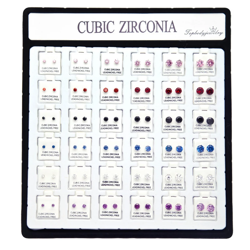 Blues RTS Wholesale brass 36 pairs copper Earring Set Round cubic zircon Earrings For Women
Blues RTS Wholesale brass 36 pairs copper Earring Set Round cubic zircon Earrings For Women
