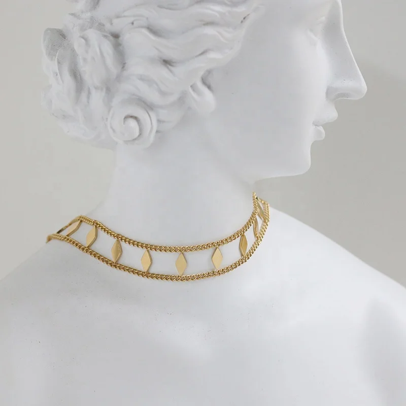 Wholesale Personalized Necklace Gold Plated Layer Chain Choker Rhombus Necklace Stainless Steel, Gold/silver/rose gold
Wholesale Personalized Necklace Gold Plated Layer Chain Choker Rhombus Necklace Stainless Steel, Gold/silver/rose gold