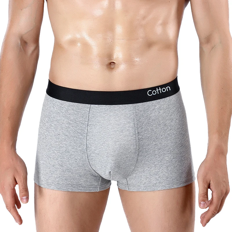 Mid-waist cotton antibacterial crotch Men Boxer Short