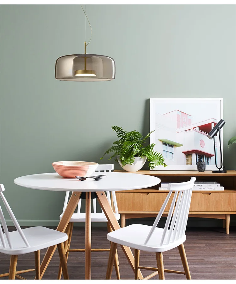 Contemporary Glass Hanging Lamp Metal Glass Pendant Light Artdecolite