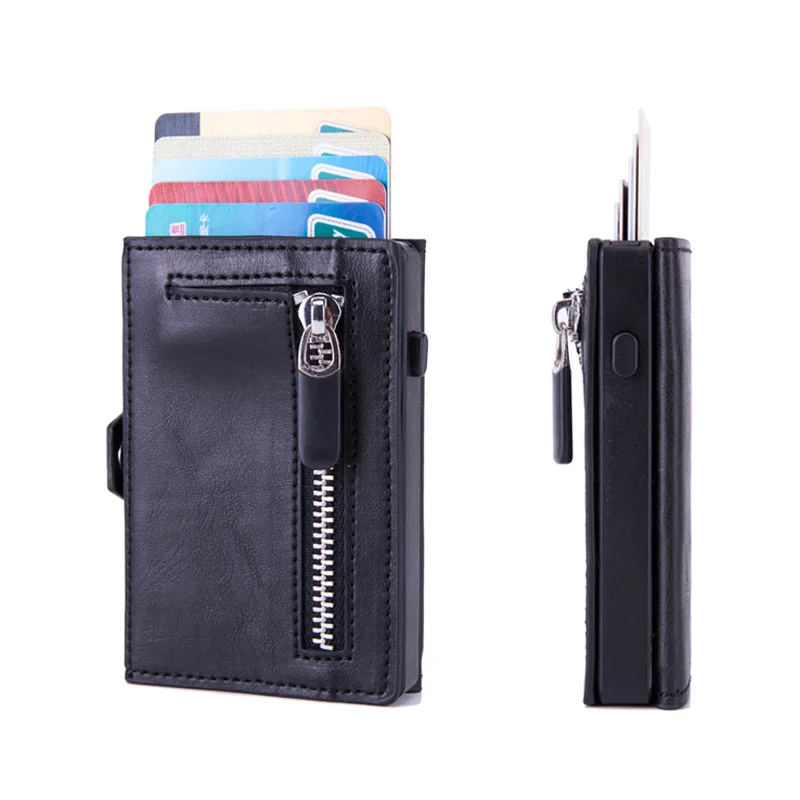 New RFID Blocking Aluminum Box PU Leather Pop Up Credit Cards Holder Zipper Purse Wallet, Black,brown,coffee
New RFID Blocking Aluminum Box PU Leather Pop Up Credit Cards Holder Zipper Purse Wallet, Black,brown,coffee