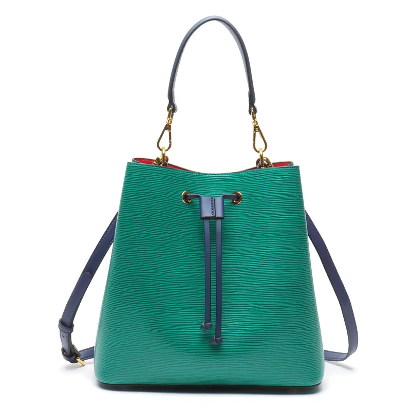 Wholesale 2021 new genuine cow leather bucket handbag for women color-matching shoulder and messenger bag luxury ladies' purse
Wholesale 2021 new genuine cow leather bucket handbag for women color-matching shoulder and messenger bag luxury ladies' purse