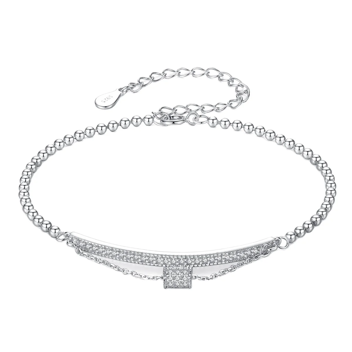 Fashion New 925 Sterling Silver Diamond Micro insert White Zircon Beading Bracelet For Women
Fashion New 925 Sterling Silver Diamond Micro insert White Zircon Beading Bracelet For Women