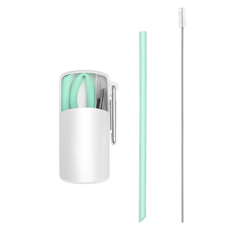 Portable Collapsible Silicone Reusable Straws with Case and Cleaning Brush and Keychain
Portable Collapsible Silicone Reusable Straws with Case and Cleaning Brush and Keychain