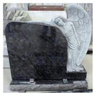 Popular Professional Modern Sculpture Cemetery Angel Statues Headstone With China Black Granite