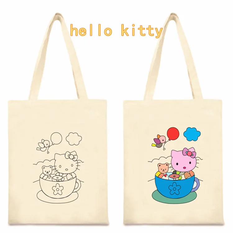 hot diy kids painting drawing canvas cotton bag