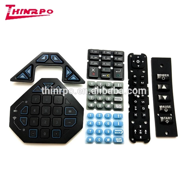 custom button mold conductive rubber button epoxy PU coating silicone keypad buttons Membrane keyboard