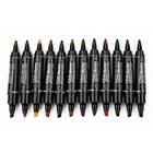 GXIN Custom LOGO tip metallic colored double head waterproof permanent paint markers pen set with clip