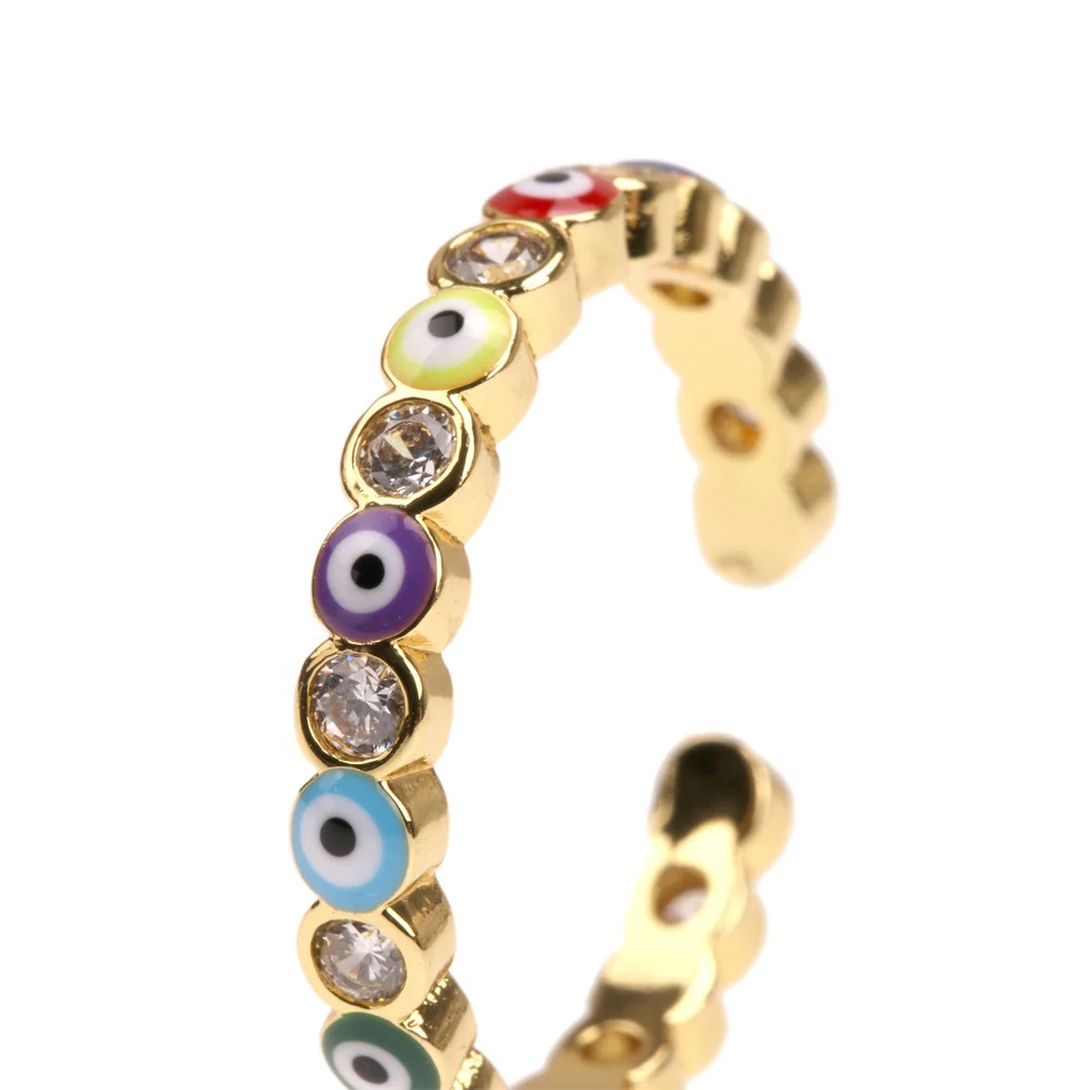New Style Fashion Personalized 18k Gold Plated Blue Cz Crystal Eye Finger Open Adjustable Zirconia Evil Eyes Ring
New Style Fashion Personalized 18k Gold Plated Blue Cz Crystal Eye Finger Open Adjustable Zirconia Evil Eyes Ring