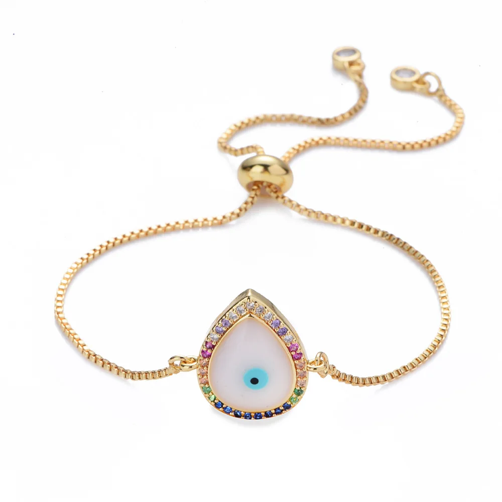 Best Selling Design Adjustable Copper Geometric Eyes Charm Bracelet Mix Color Cubic Zirconia Waterdrop Evil Eyes Bracelet, As picture
Best Selling Design Adjustable Copper Geometric Eyes Charm Bracelet Mix Color Cubic Zirconia Waterdrop Evil Eyes Bracelet, As picture