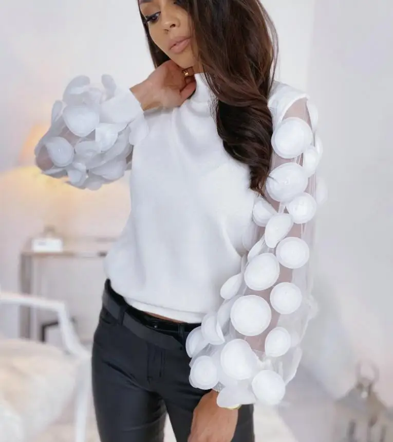 Womens Tops and Blouses Women's Stitching Sleeve lace white Top Women Clothes Ladies Tops
Womens Tops and Blouses Women's Stitching Sleeve lace white Top Women Clothes Ladies Tops