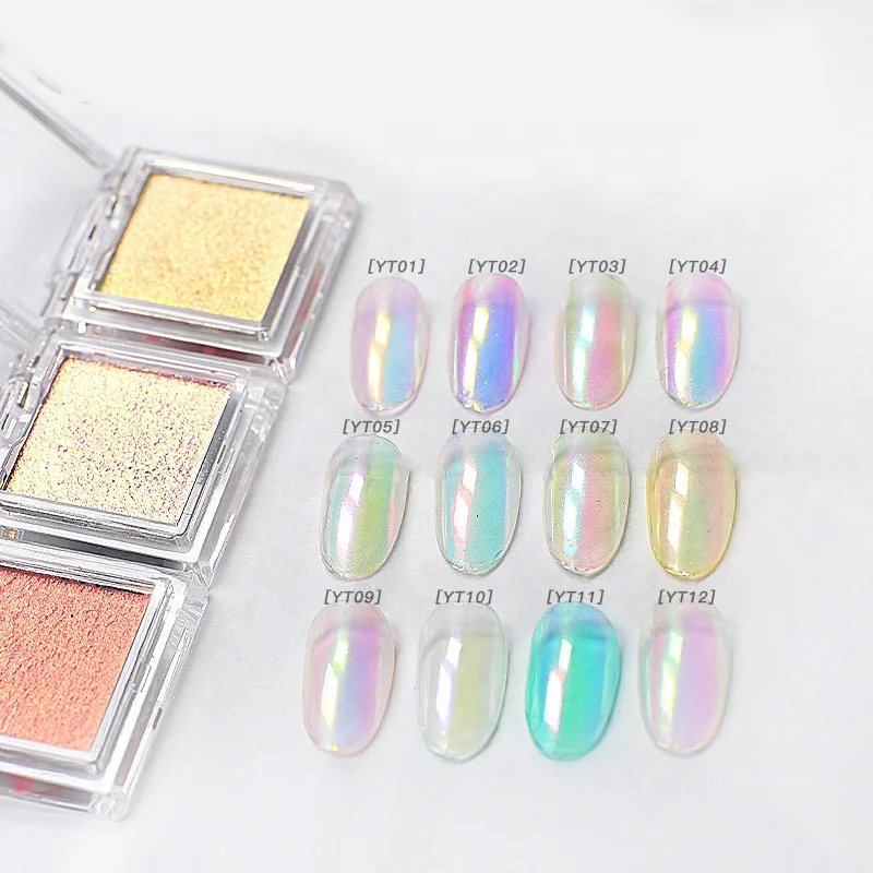 Wholesale Nail Supplies Solid Chrome Aurora Powder Magic Mirror Effect Nail Glitter Acrylic Powder Nail Aurora Powder, 12 colors and customized
Wholesale Nail Supplies Solid Chrome Aurora Powder Magic Mirror Effect Nail Glitter Acrylic Powder Nail Aurora Powder, 12 colors and customized