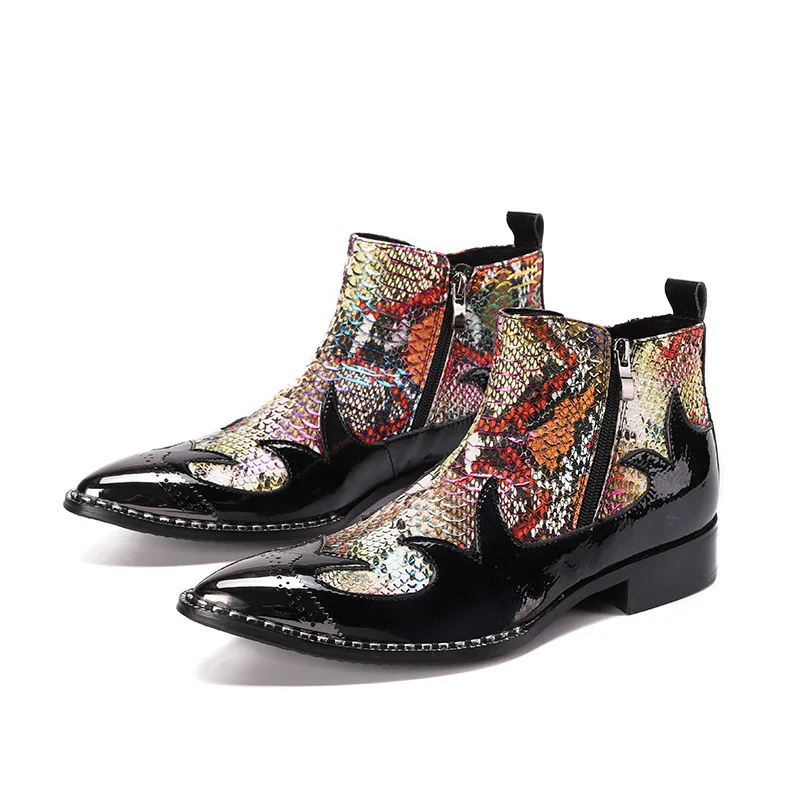 2022 New Arrivals Hot Sales Men's Formal Boots Pointed Toe Print Zipper Fashion Men's Iron Toe Ankle Boots
2022 New Arrivals Hot Sales Men's Formal Boots Pointed Toe Print Zipper Fashion Men's Iron Toe Ankle Boots