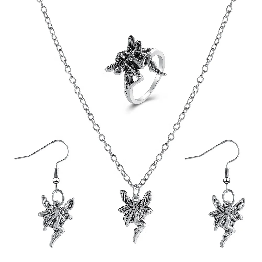 Lovely Elves Shaped Plated 18K White Gold Jewellery Fashion Women Genius Jewelry Set, Silver
Lovely Elves Shaped Plated 18K White Gold Jewellery Fashion Women Genius Jewelry Set, Silver