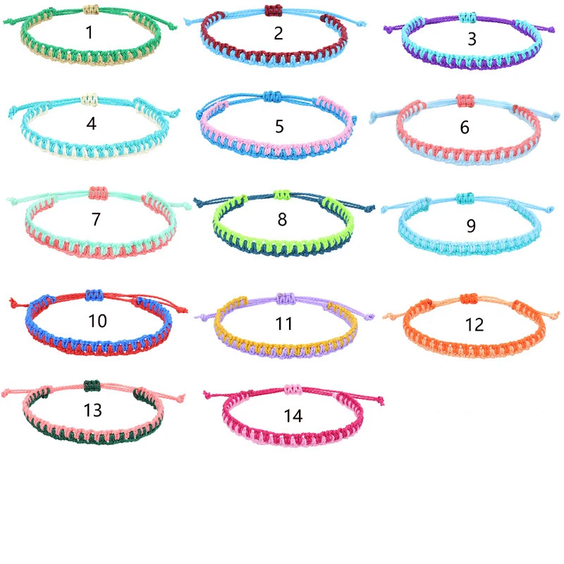 Waterproof Flat Knot Adjustable Friendship Women Multi-Color Handmade Jewelry Hand-woven Wax Rope String Brainded Bracelets, 14colors
Waterproof Flat Knot Adjustable Friendship Women Multi-Color Handmade Jewelry Hand-woven Wax Rope String Brainded Bracelets, 14colors